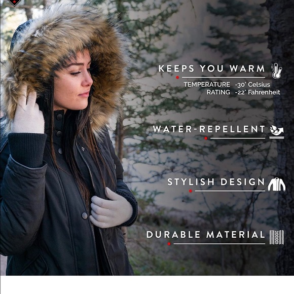 Alpine North Women’s Vegan Down Parka with Faux Fur Hood - Picture 10 of 10